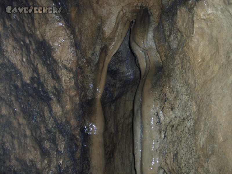 Höhle in Loch: Eine der wenigen Versinterungen.